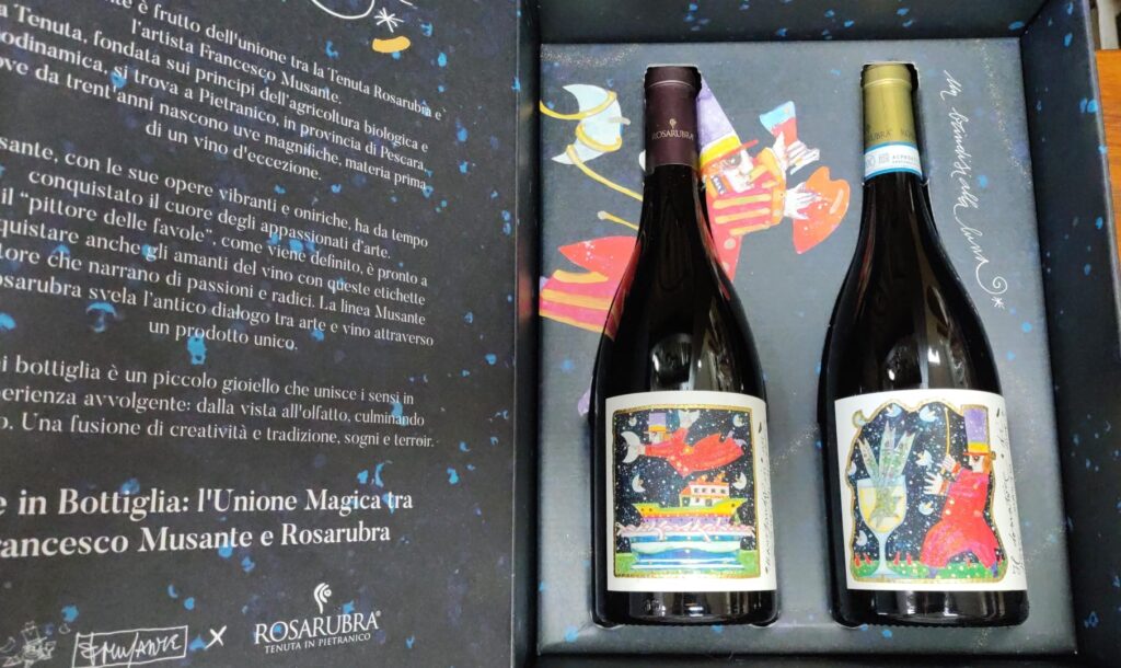 Confezione vini Rosarubra etichetta Musante